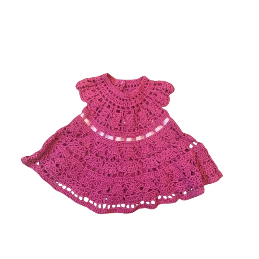 Handcrafted crochet baby girl dress